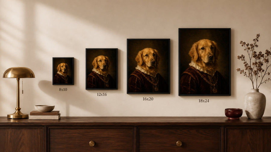 Pet portrait size guide